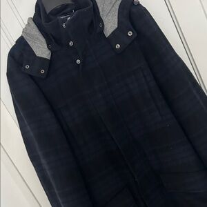 Tommy Hilfiger Men's Black Jacket with Gray Hood